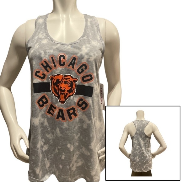 Chicago Bears Racerback Tank Acid Wash Design NWT - Picture 1 of 9